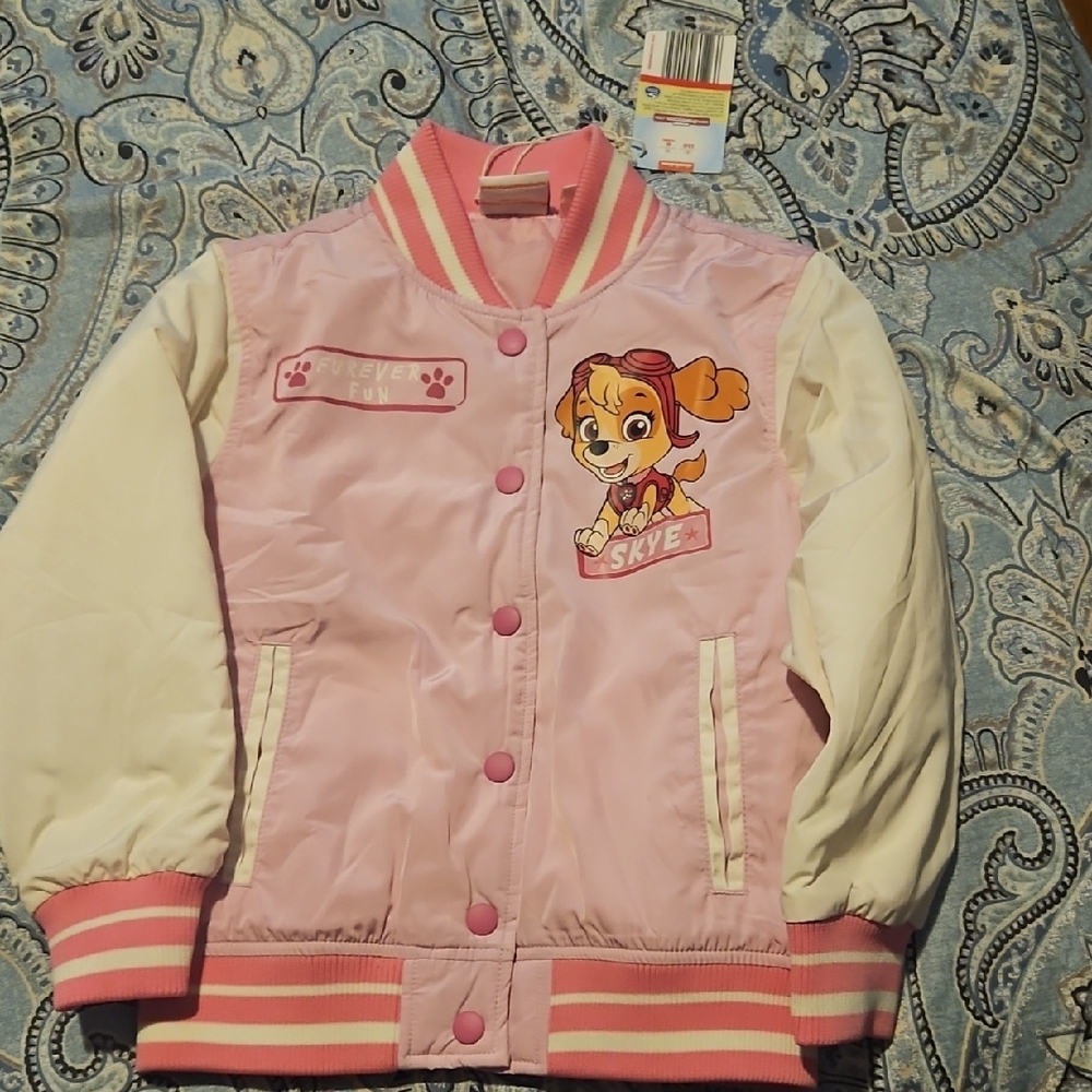 Nickelodeon Pink and White Cartoon Puffer Jacket